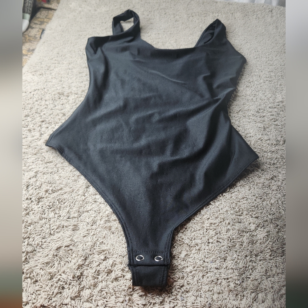 Women's Black Bodysuit With Snap Bottom - Wild Fable - XXS